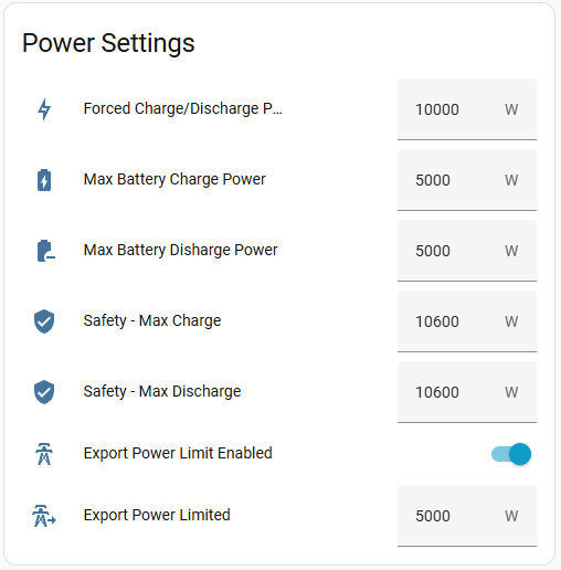 Power Settings